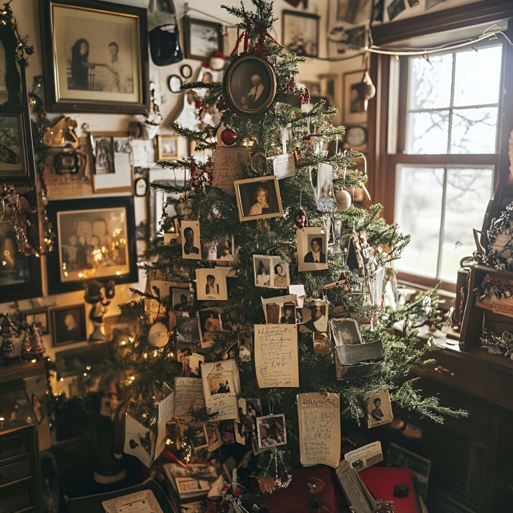 12. Christmas Past Memories Tree with Photos & Handwritten Notes