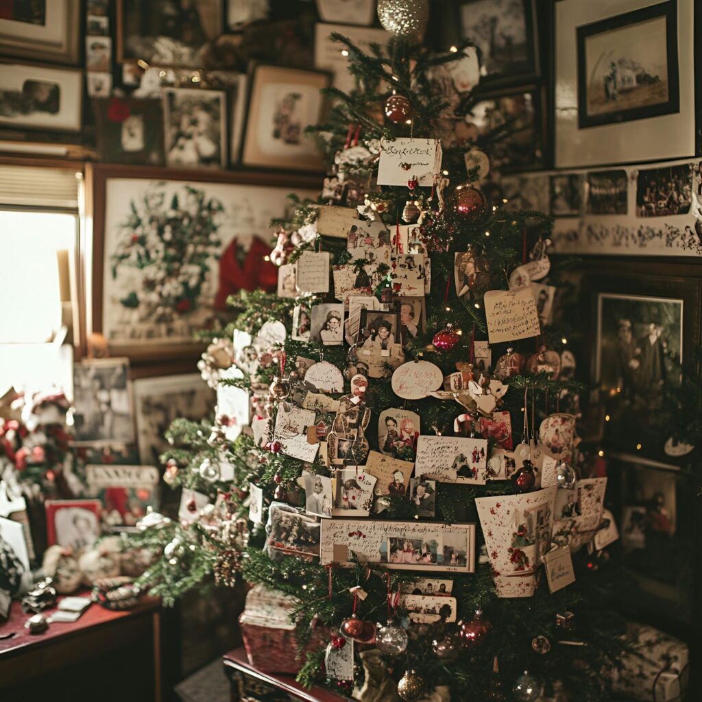 12. Christmas Past Memories Tree with Photos & Handwritten Notes