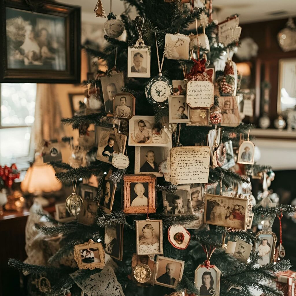 12. Christmas Past Memories Tree with Photos & Handwritten Notes