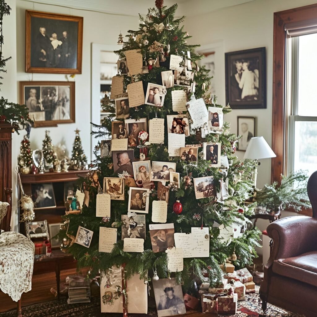 12. Christmas Past Memories Tree with Photos & Handwritten Notes