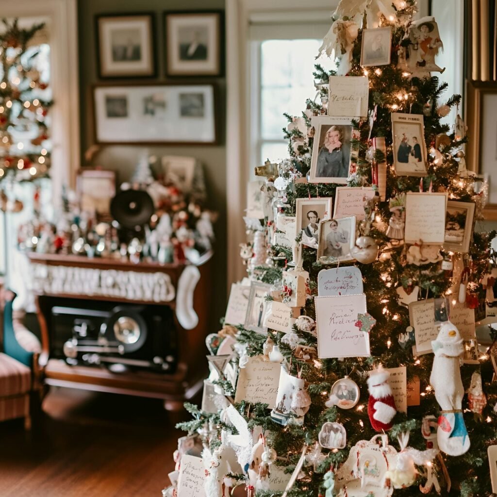 12. Christmas Past Memories Tree with Photos & Handwritten Notes