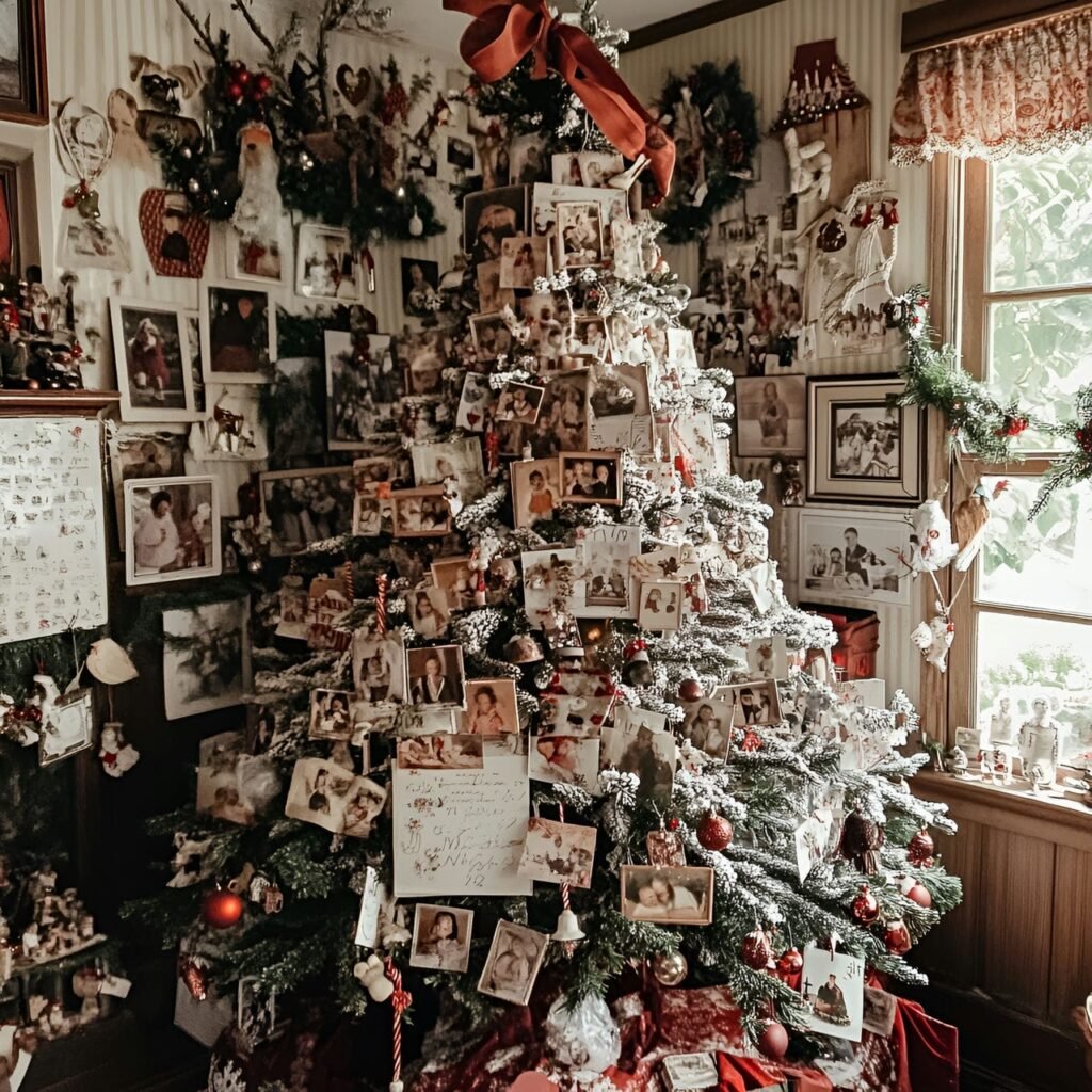 12. Christmas Past Memories Tree with Photos & Handwritten Notes