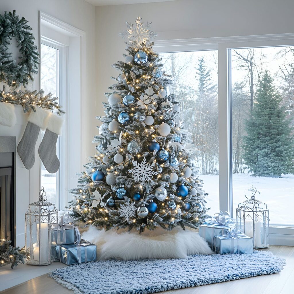 06. Chrome & Crystal Winter Elegance Tree with Sparkling Ornaments