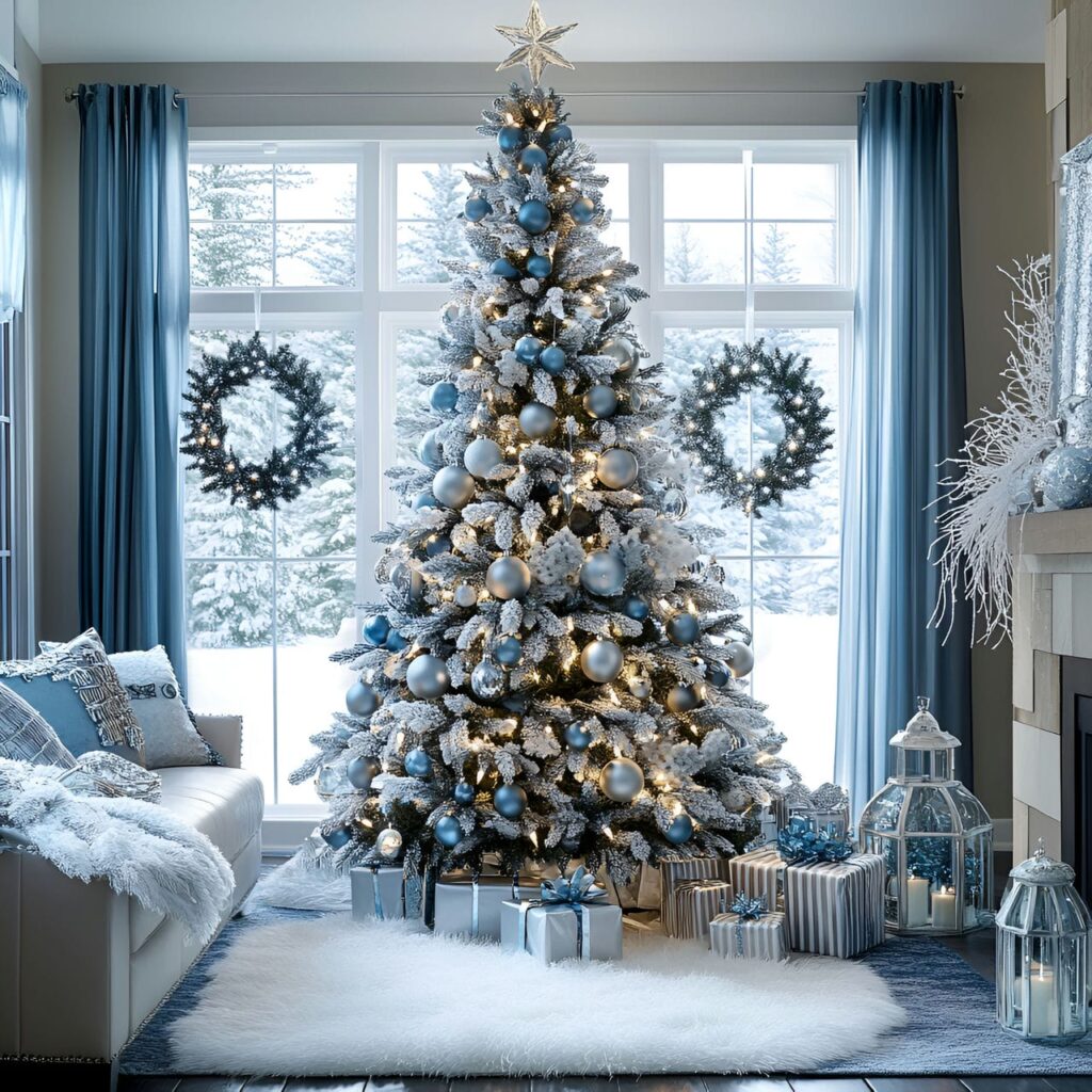 06. Chrome & Crystal Winter Elegance Tree with Sparkling Ornaments