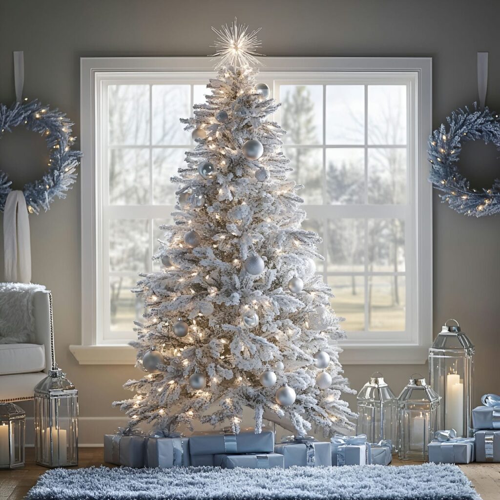 06. Chrome & Crystal Winter Elegance Tree with Sparkling Ornaments