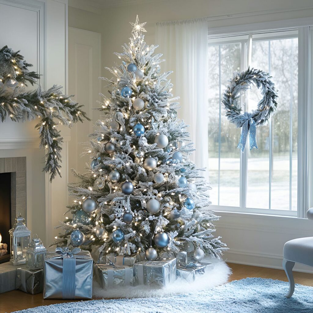 06. Chrome & Crystal Winter Elegance Tree with Sparkling Ornaments