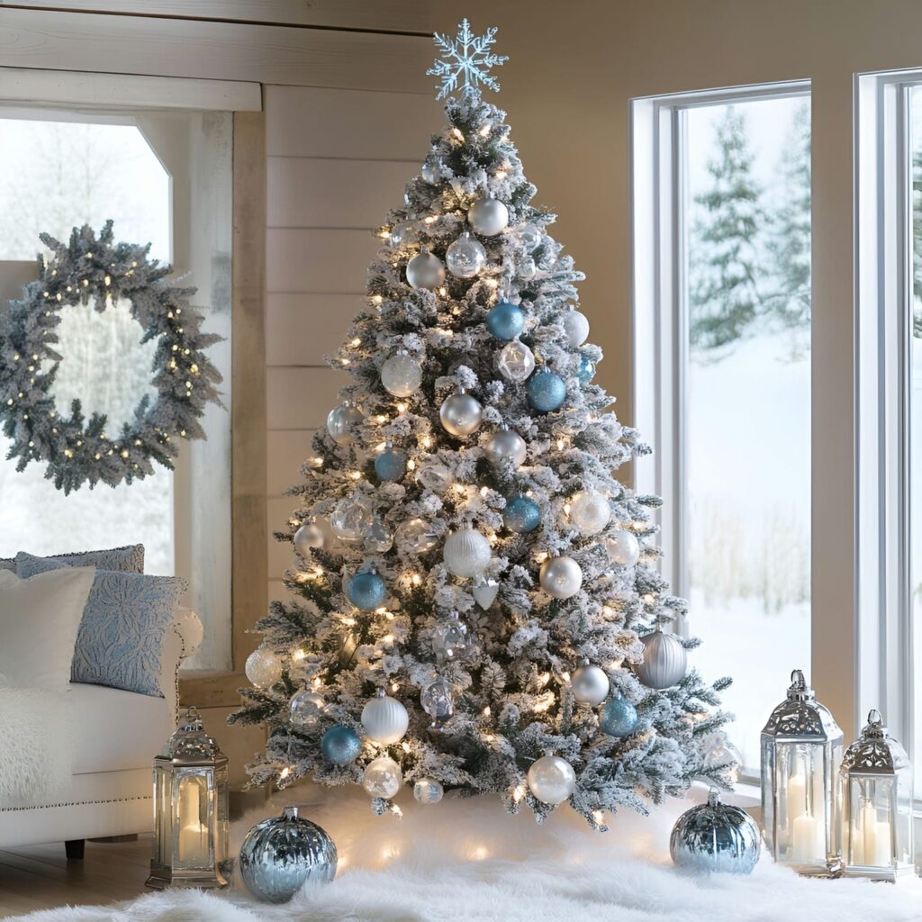 06. Chrome & Crystal Winter Elegance Tree with Sparkling Ornaments