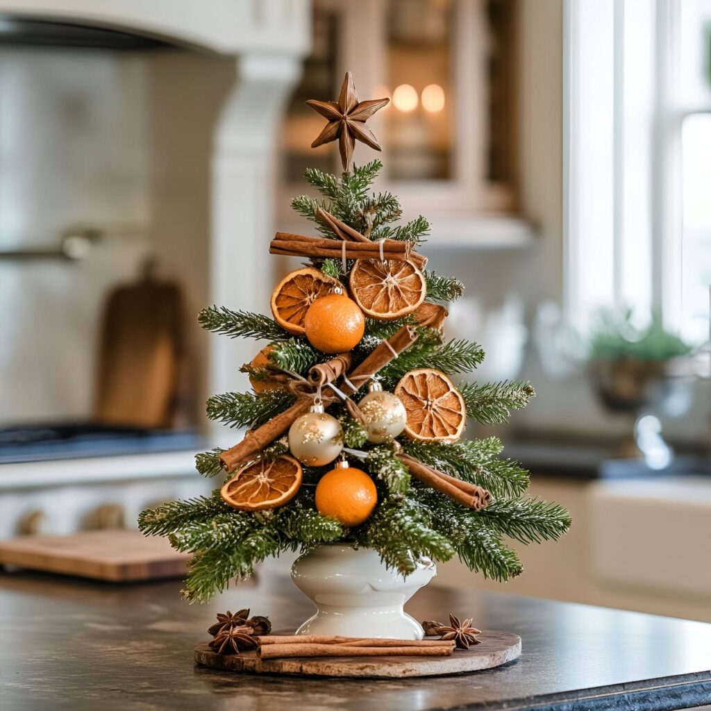 17. Cinnamon Stick Christmas Tree with Orange and Star Anise