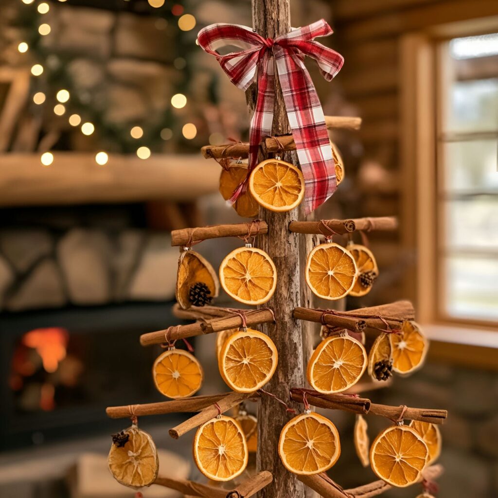 02. Citrus and Spice Tree with Dried Oranges and Cinnamon Sticks