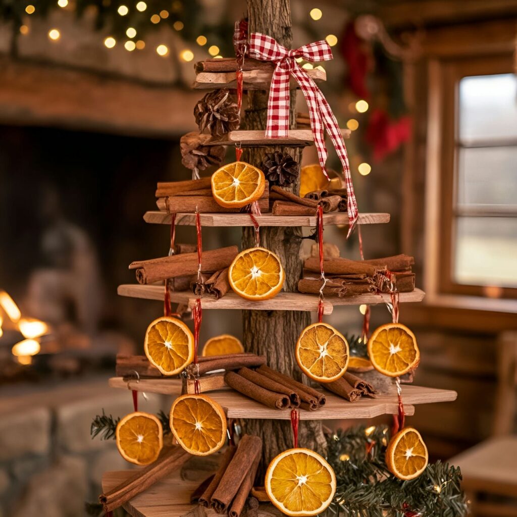 02. Citrus and Spice Tree with Dried Oranges and Cinnamon Sticks