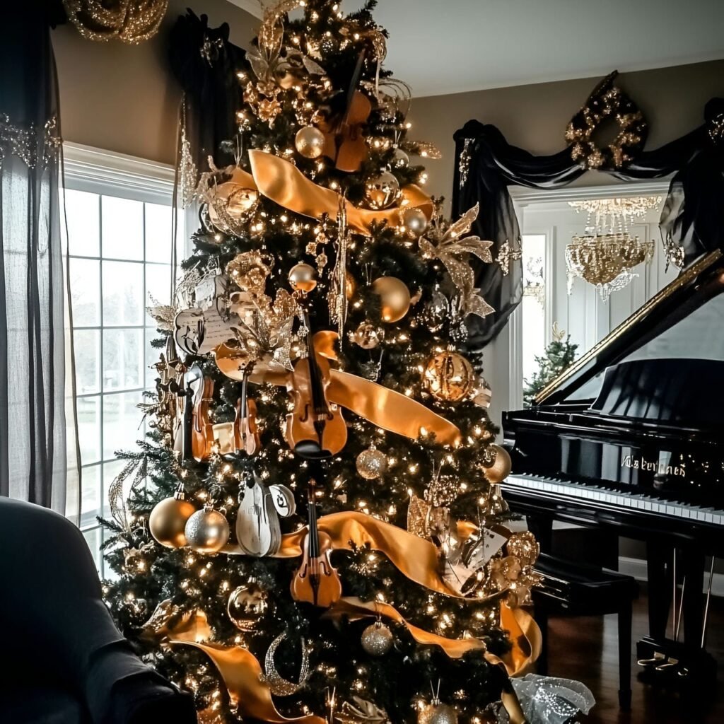 16. Music Lovers Christmas Tree: A Melody of Festive and Harmonious Décor