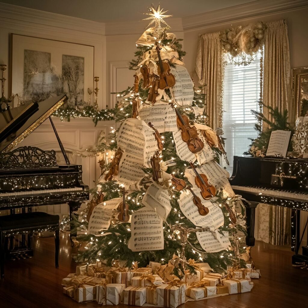 16. Music Lovers Christmas Tree: A Melody of Festive and Harmonious Décor