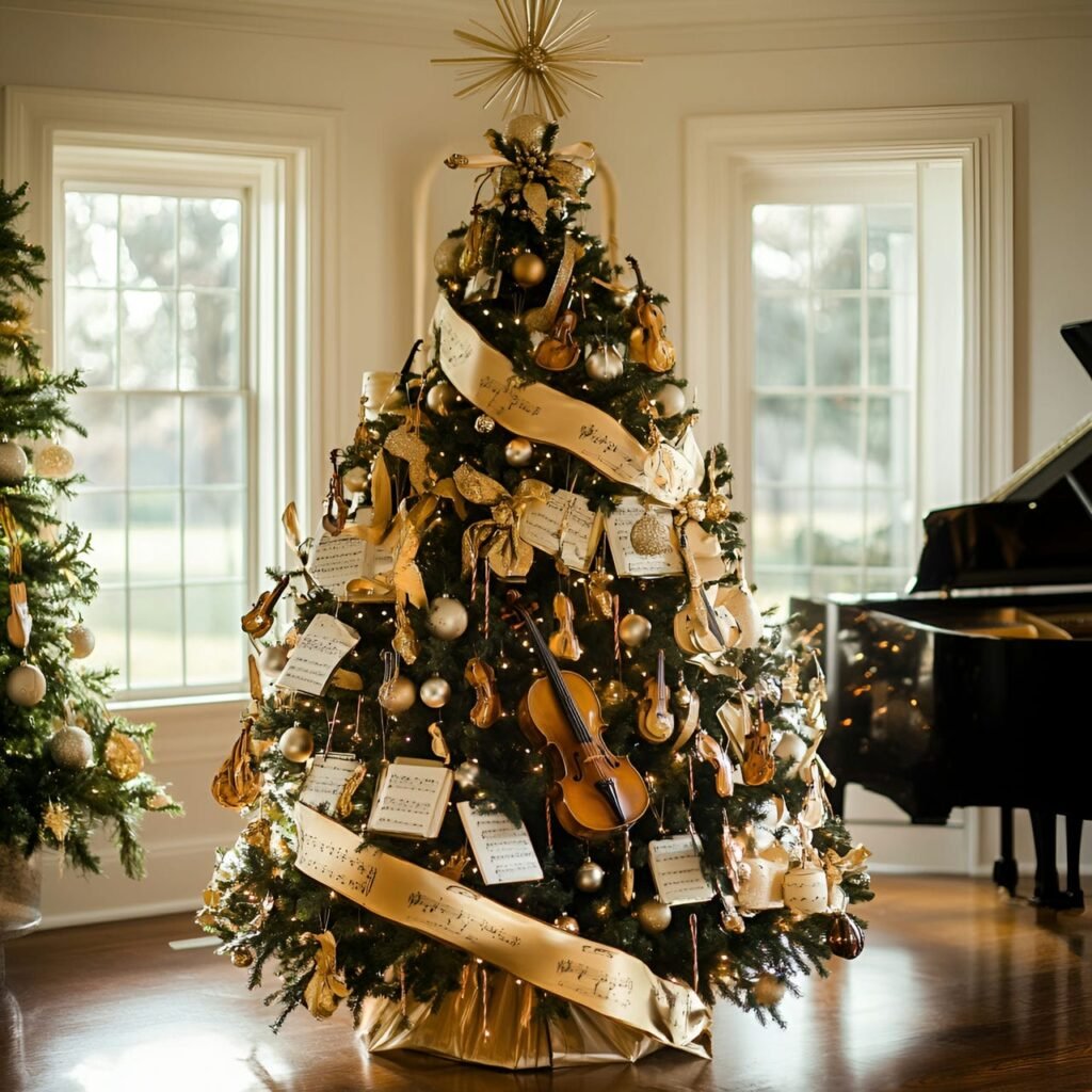 16. Music Lovers Christmas Tree: A Melody of Festive and Harmonious Décor