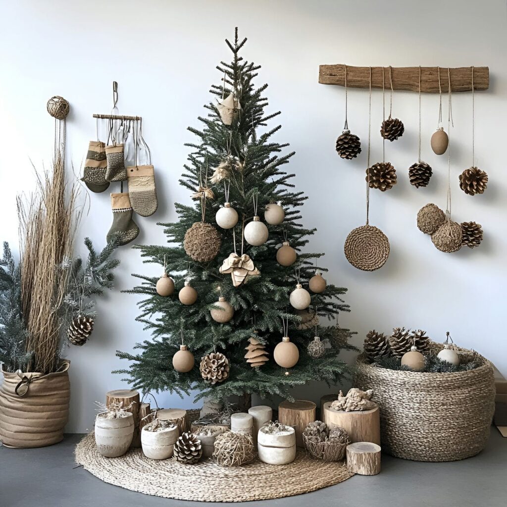 13. Clay & Twine Ornament Tree with Handcrafted Clay Décor