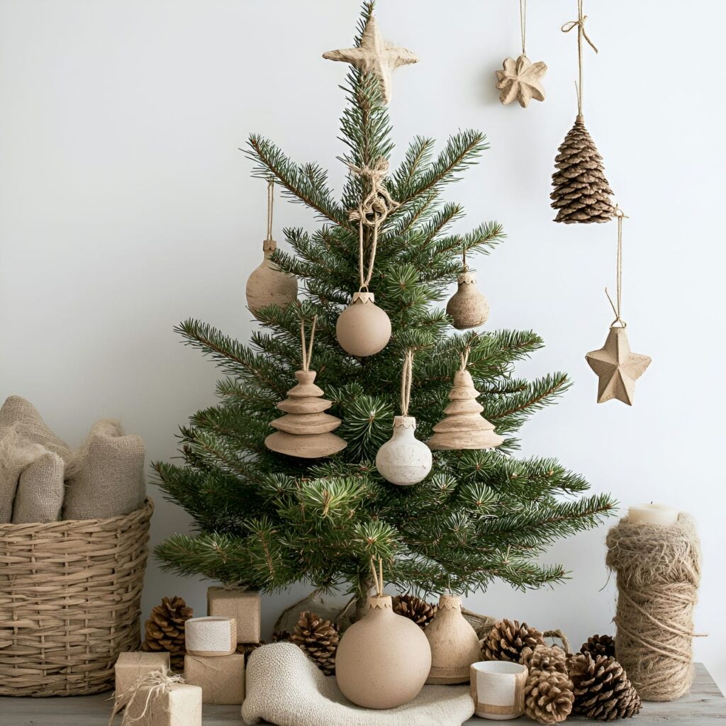 13. Clay & Twine Ornament Tree with Handcrafted Clay Décor