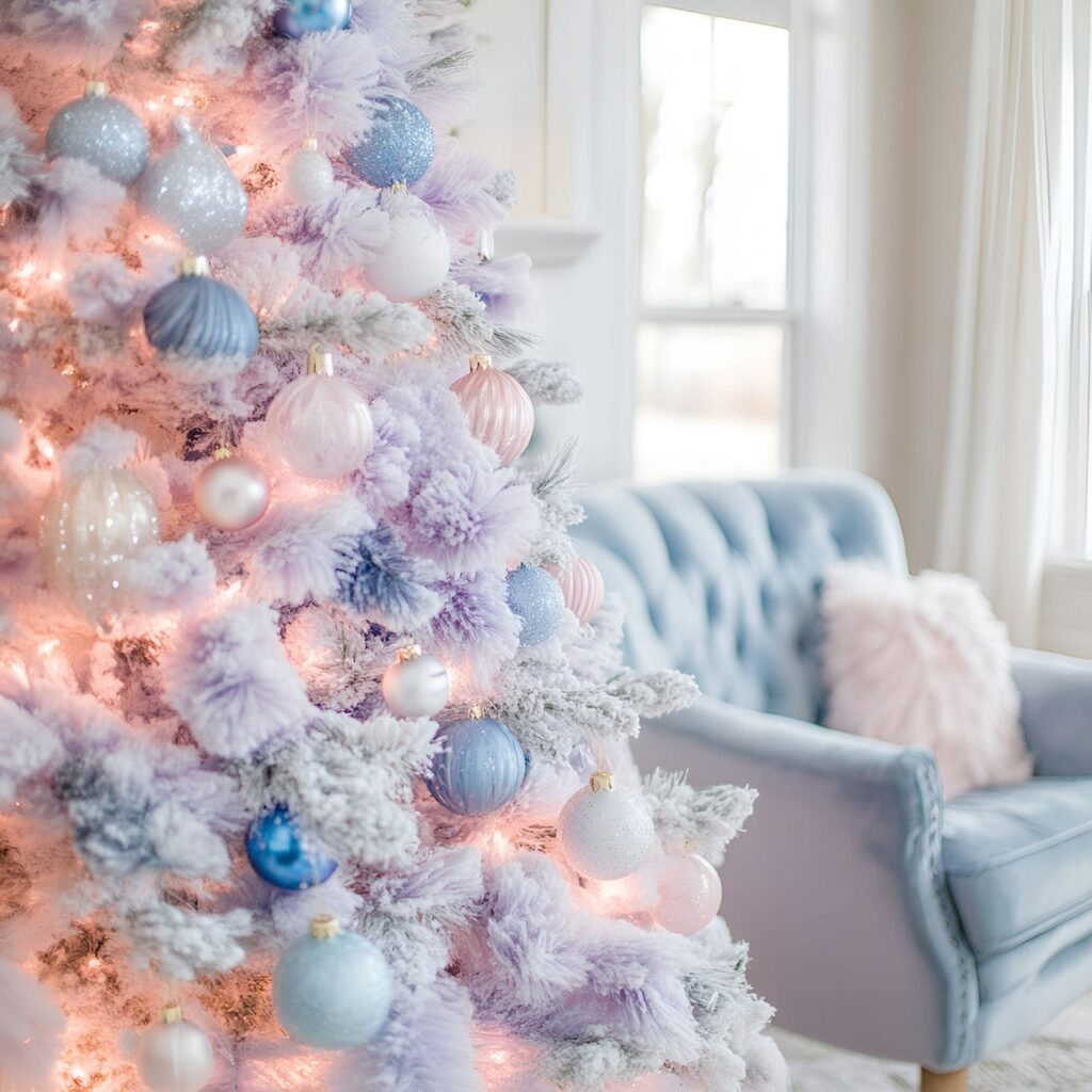 04. Cotton Candy Cloud Pastel Christmas Tree Dream with Fluffy Accents