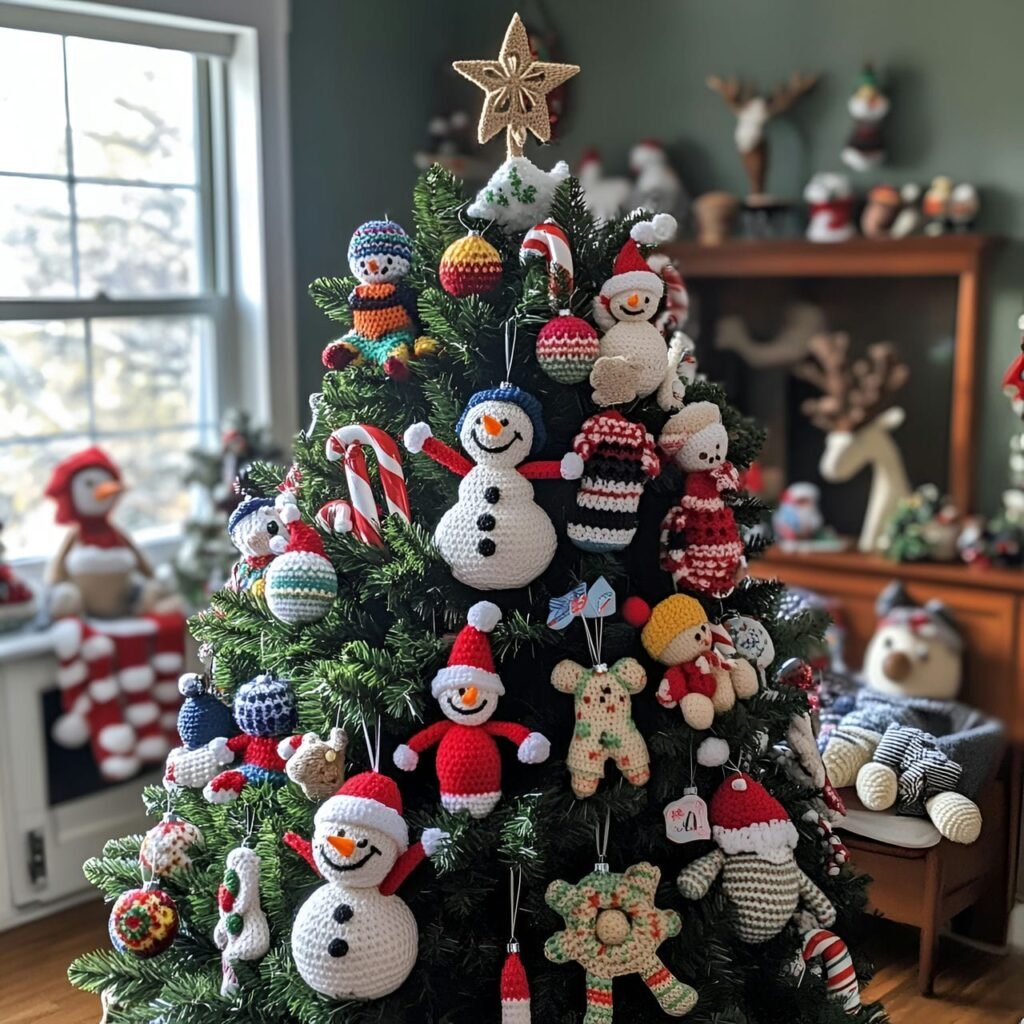 02. Crochet Ornament Tree with Classic Holiday Characters