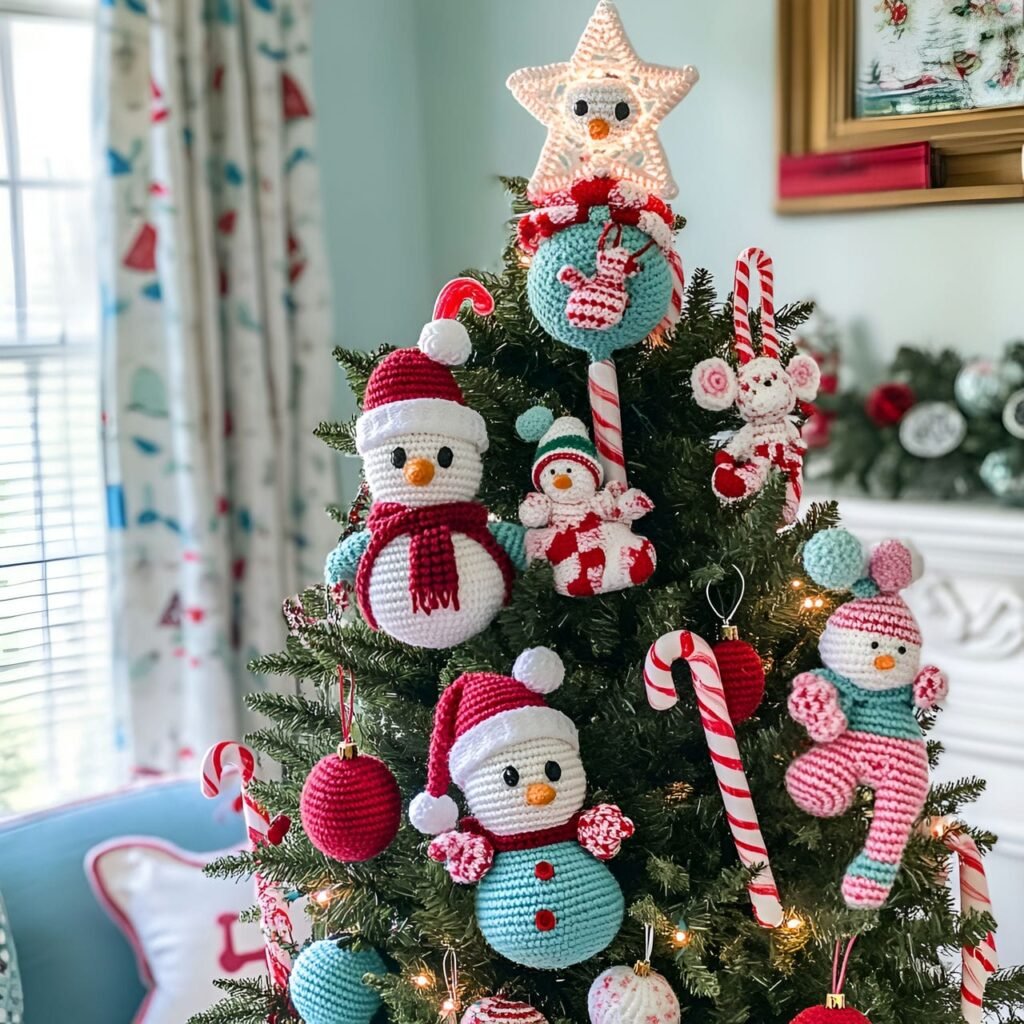 02. Crochet Ornament Tree with Classic Holiday Characters