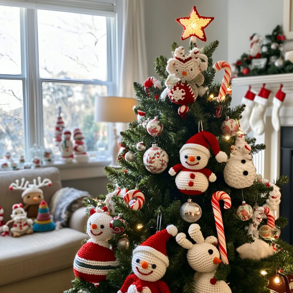 02. Crochet Ornament Tree with Classic Holiday Characters