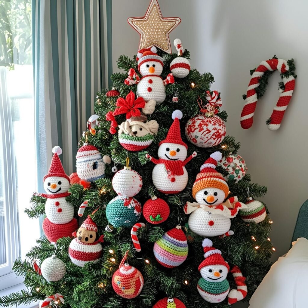 02. Crochet Ornament Tree with Classic Holiday Characters