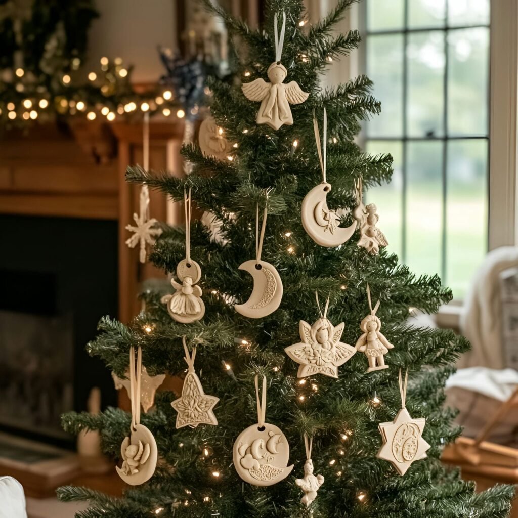 05. DIY Clay Ornament Tree with Etched Celestial Motifs