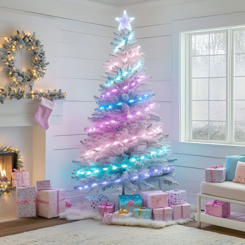 09. Dreamy Pastel Wonderland with Soft Pastel Holiday Lights