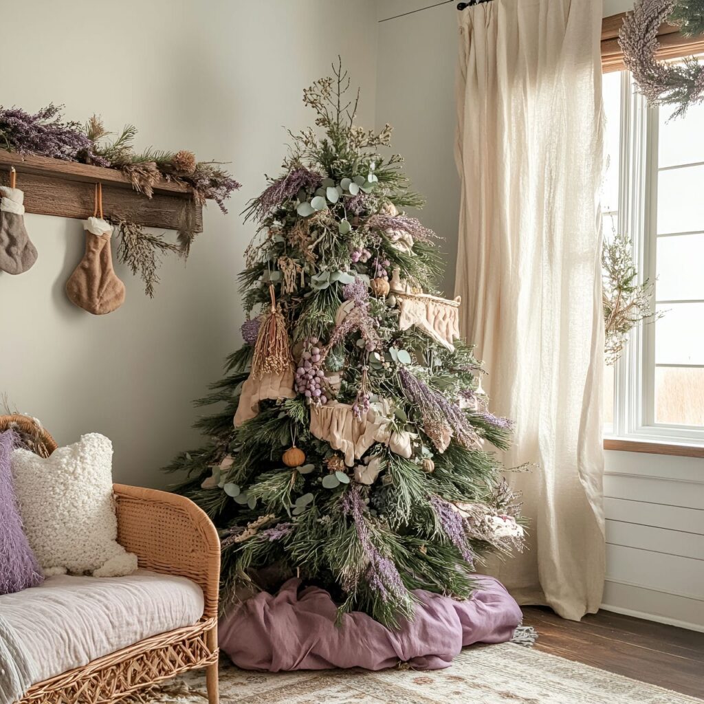 07. Dried Flower Christmas Tree with Lavender and Eucalyptus