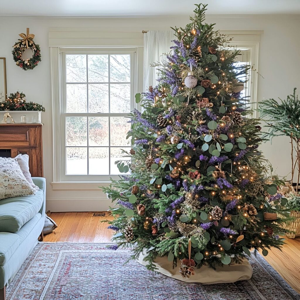 07. Dried Flower Christmas Tree with Lavender and Eucalyptus