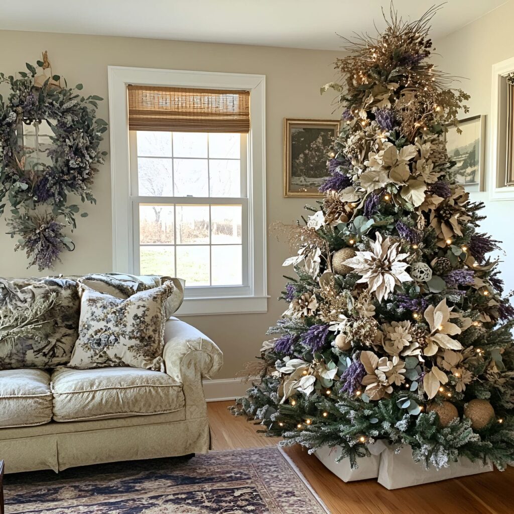 07. Dried Flower Christmas Tree with Lavender and Eucalyptus