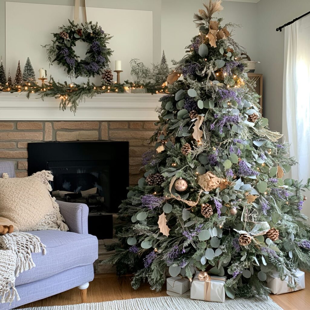 07. Dried Flower Christmas Tree with Lavender and Eucalyptus