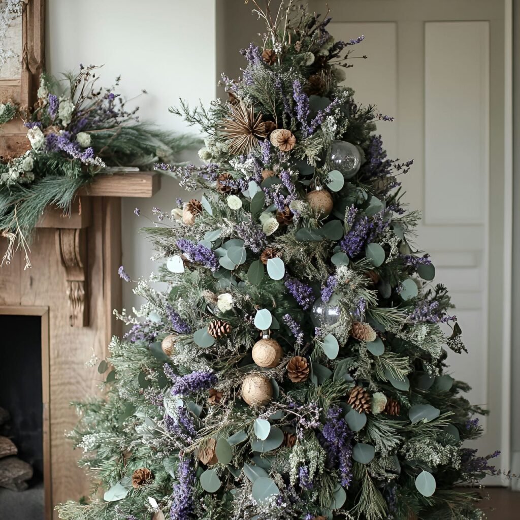 07. Dried Flower Christmas Tree with Lavender and Eucalyptus