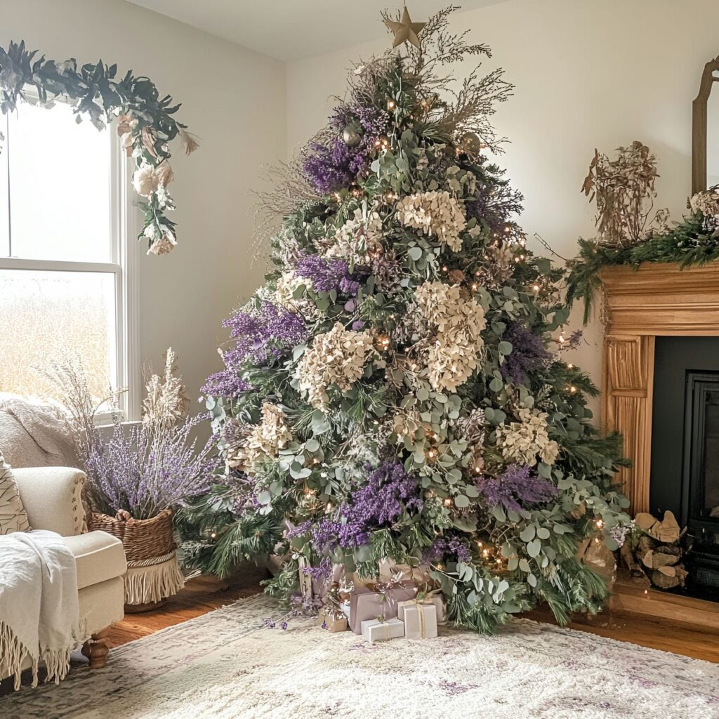 07. Dried Flower Christmas Tree with Lavender and Eucalyptus