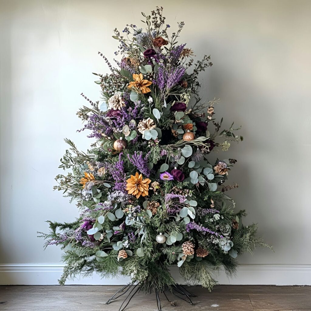 07. Dried Flower Christmas Tree with Lavender and Eucalyptus