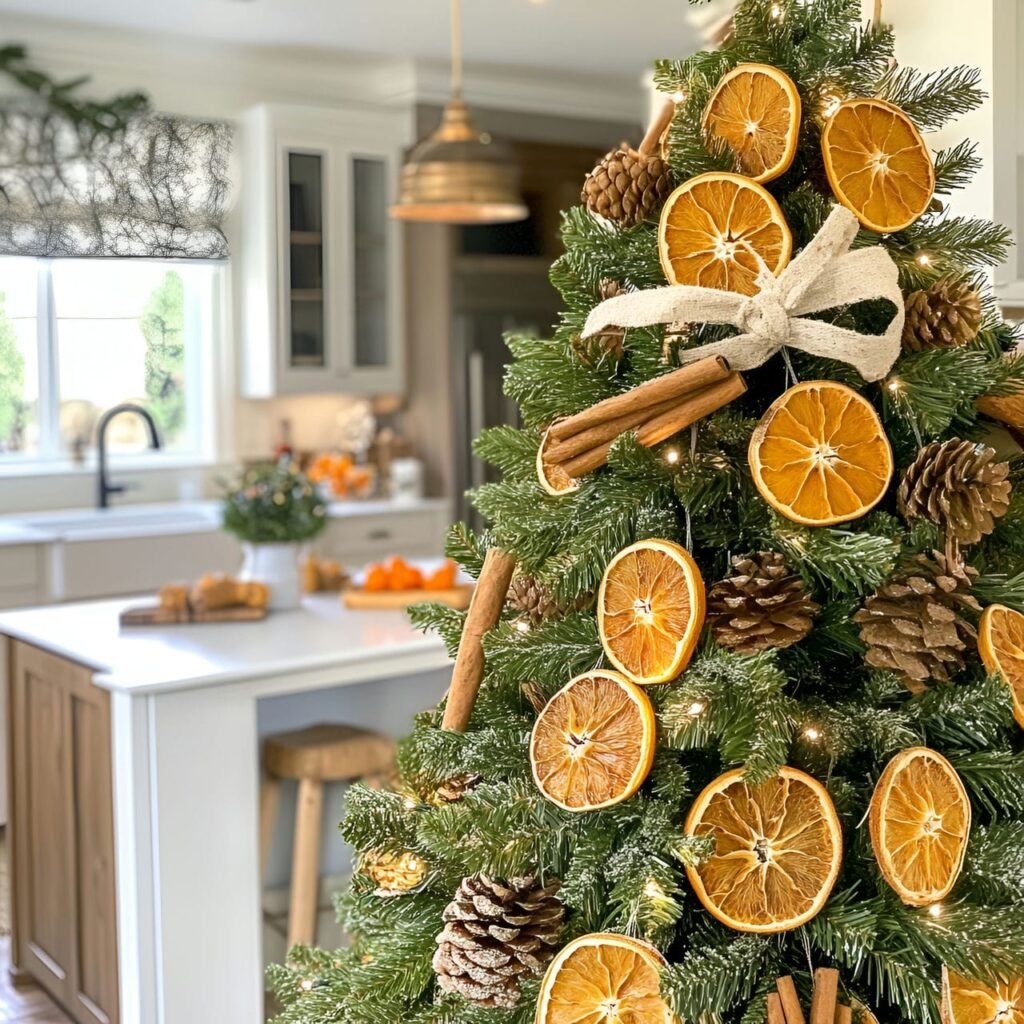 25. Dried Orange Slice Ornament Tree with Scented Touches