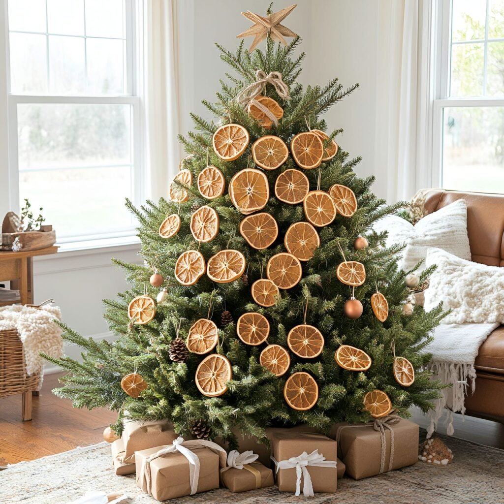 25. Dried Orange Slice Ornament Tree with Scented Touches