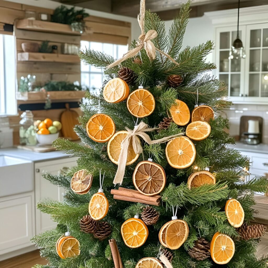 25. Dried Orange Slice Ornament Tree with Scented Touches