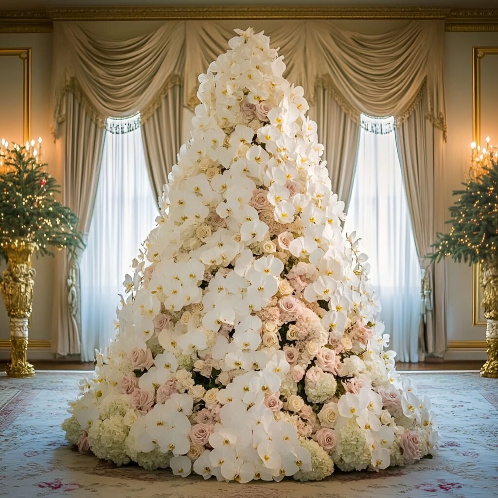 28. Floral Garden Christmas Tree: Nature-Inspired Holiday Décor