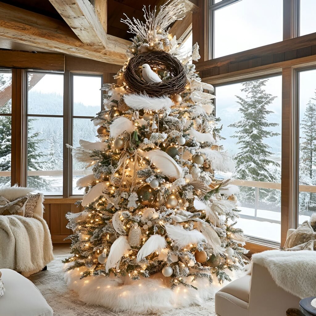 21. Wildlife and Nature Christmas Tree: Rustic and Earthy Holiday Décor Ideas