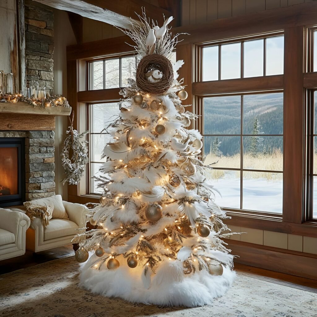 21. Wildlife and Nature Christmas Tree: Rustic and Earthy Holiday Décor Ideas