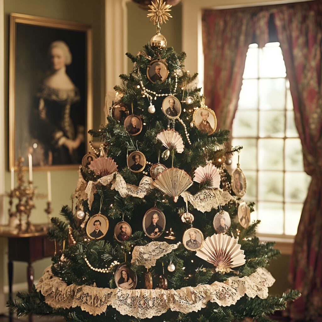 22. Vintage Victorian Christmas Tree: Timeless Holiday Elegance