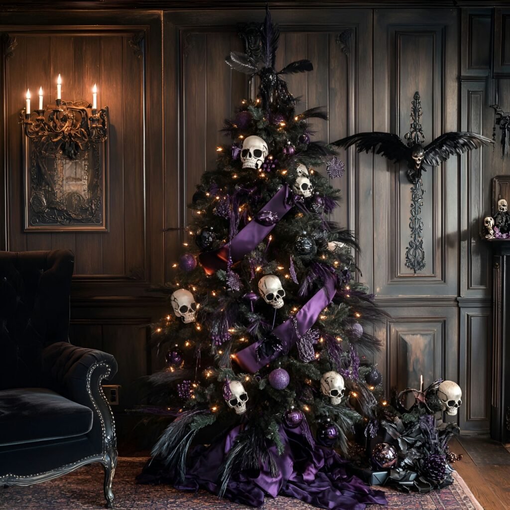 29. Gothic Christmas Tree: Darkly Enchanting Holiday Décor