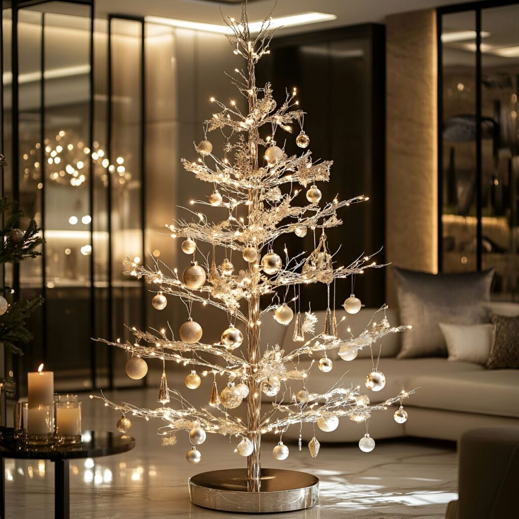 19. Enchanted Twinkling Twig Tree with Elegant Crystal Twigs