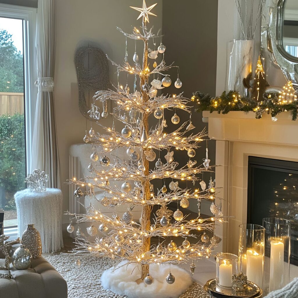 19. Enchanted Twinkling Twig Tree with Elegant Crystal Twigs