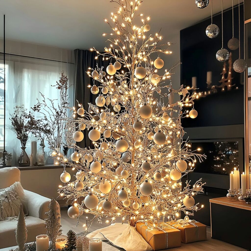 19. Enchanted Twinkling Twig Tree with Elegant Crystal Twigs