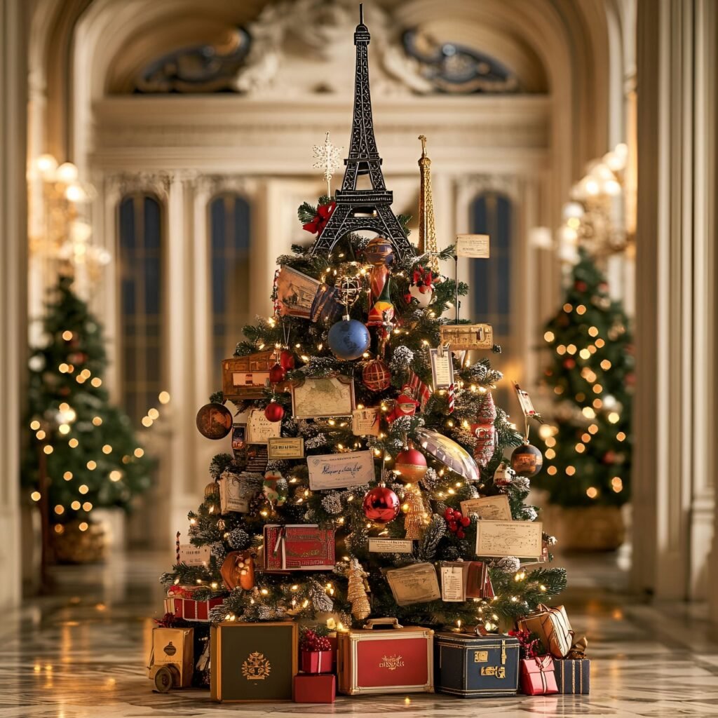 30. Travel-Inspired Christmas Tree: Journey Around the World in Festive Style