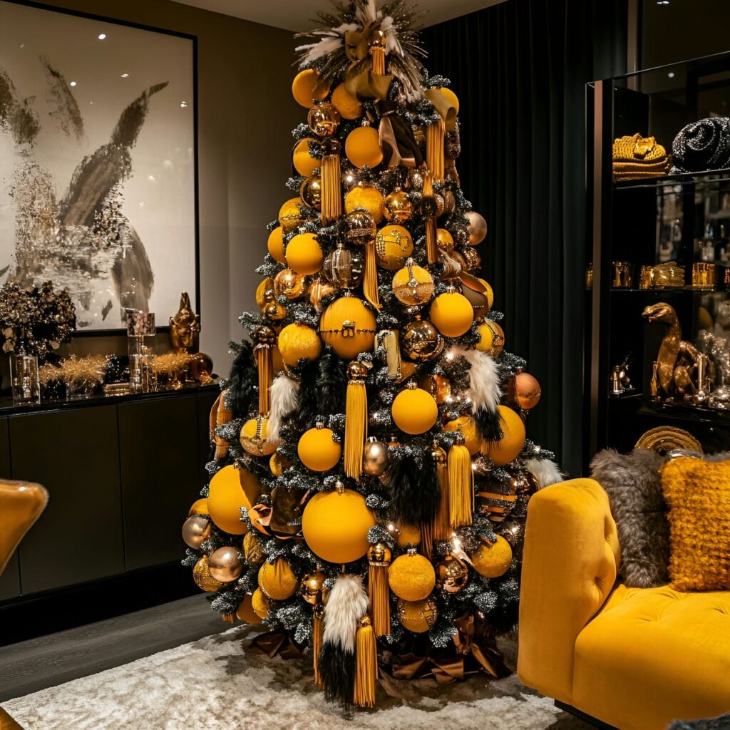 06. Fendi Christmas Tree with Yellow and Brown Monogram Details