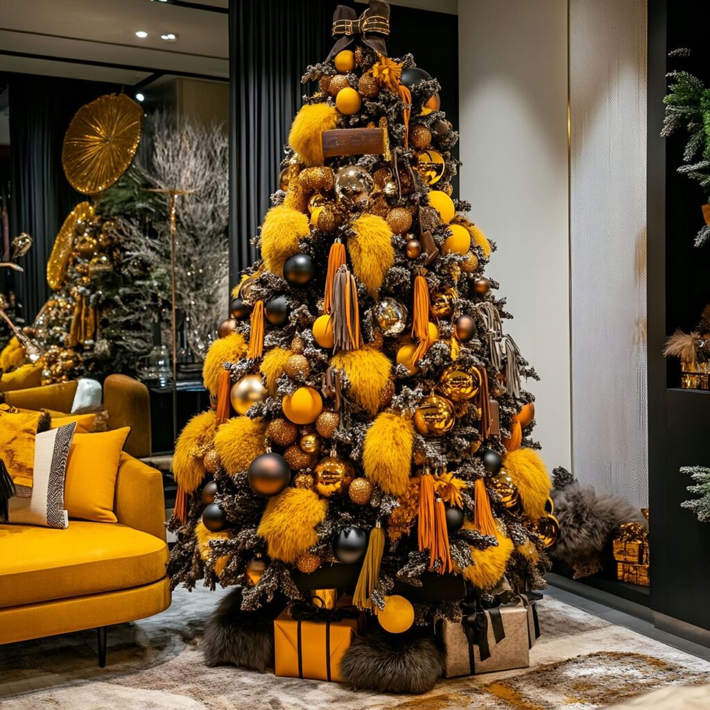 06. Fendi Christmas Tree with Yellow and Brown Monogram Details