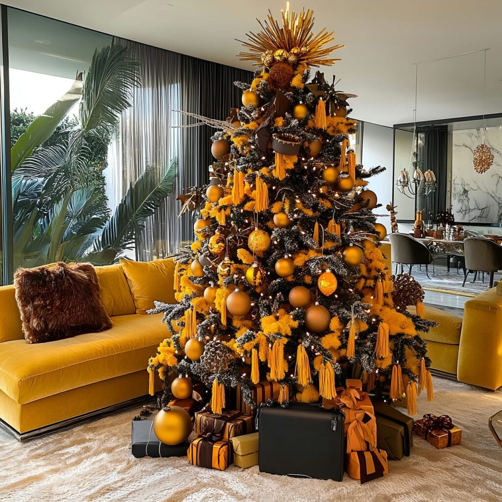 06. Fendi Christmas Tree with Yellow and Brown Monogram Details