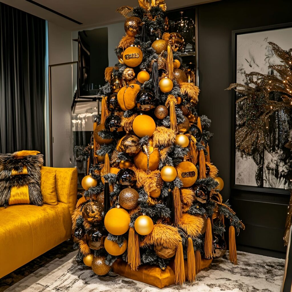 06. Fendi Christmas Tree with Yellow and Brown Monogram Details