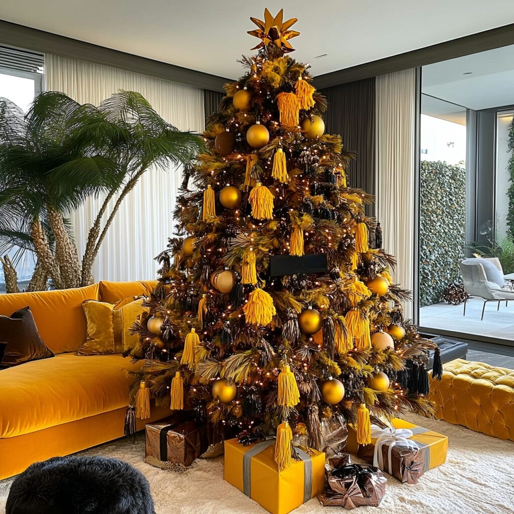 06. Fendi Christmas Tree with Yellow and Brown Monogram Details